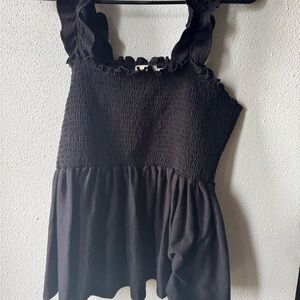 Black Ruffled Women's Top